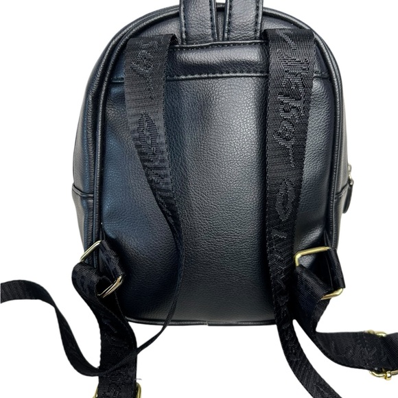 Luv Betsey Johnson Sadie Mini Sequin Black Rose Quilted Backpack - Picture 2 of 10